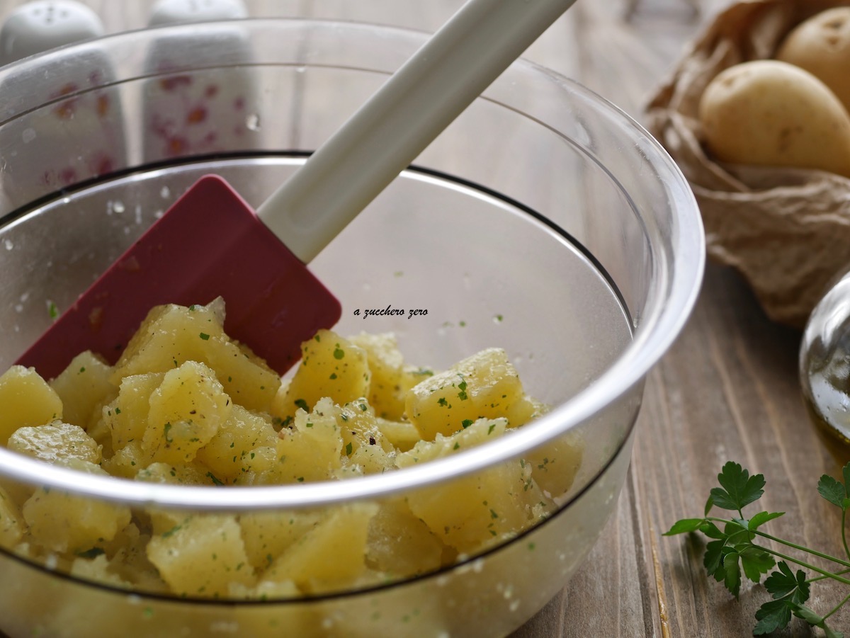 Insalata di patate lesse | con accorgimenti per ridurre l’impatto glicemico