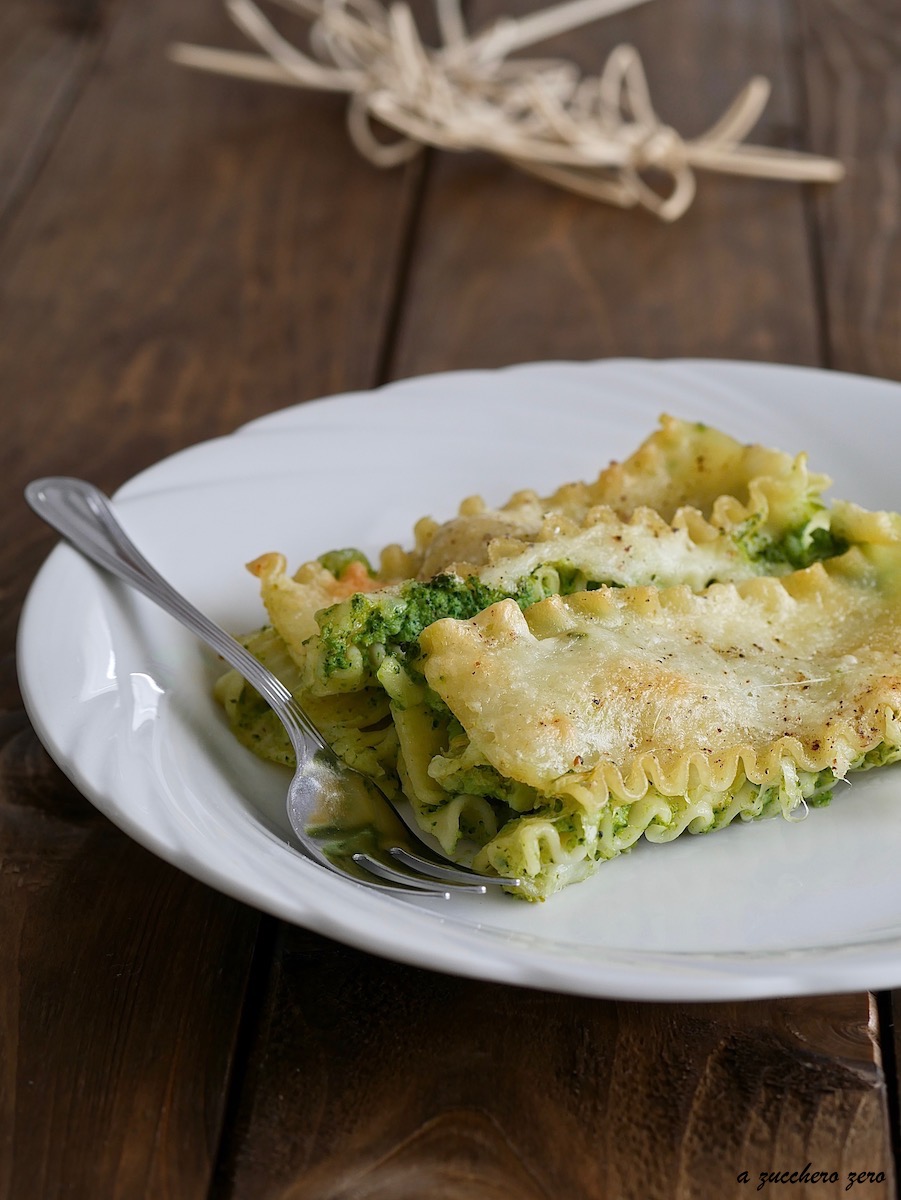 Lasagne broccoli e mozzarella senza besciamella