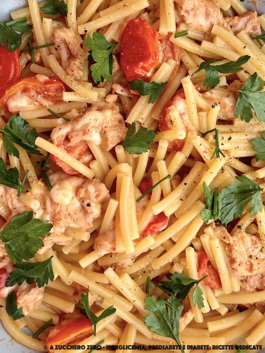 Pasta pomodorini e tonno con mozzarella light