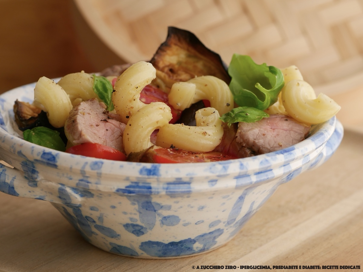 Pasta fredda con tagliata di manzo | insalata di pasta leggera