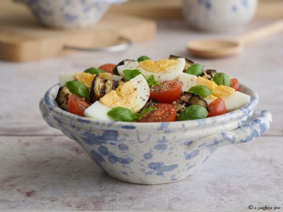 03_Insalata di uova sode melanzane grigliate e pomodorini_