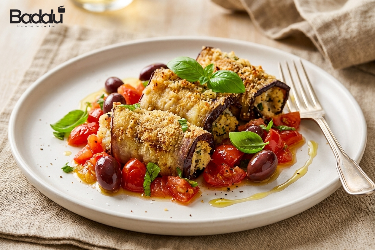 Involtini di melanzane con pesce spada