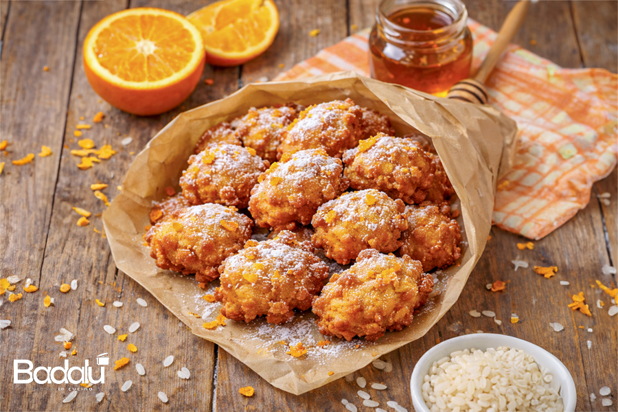 Frittelle di riso all'arancia con miele