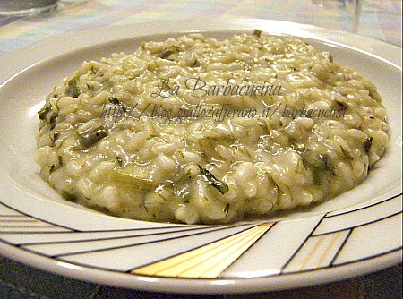 risotto con bruscandoli e Asiago, ricetta vegetariana La Barbacucina