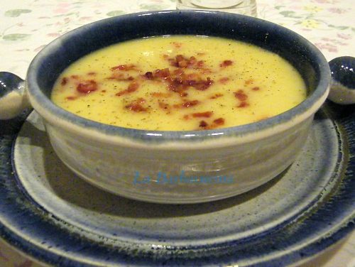 Crema di porri con pancetta croccante,ricetta creme zuppe minestre