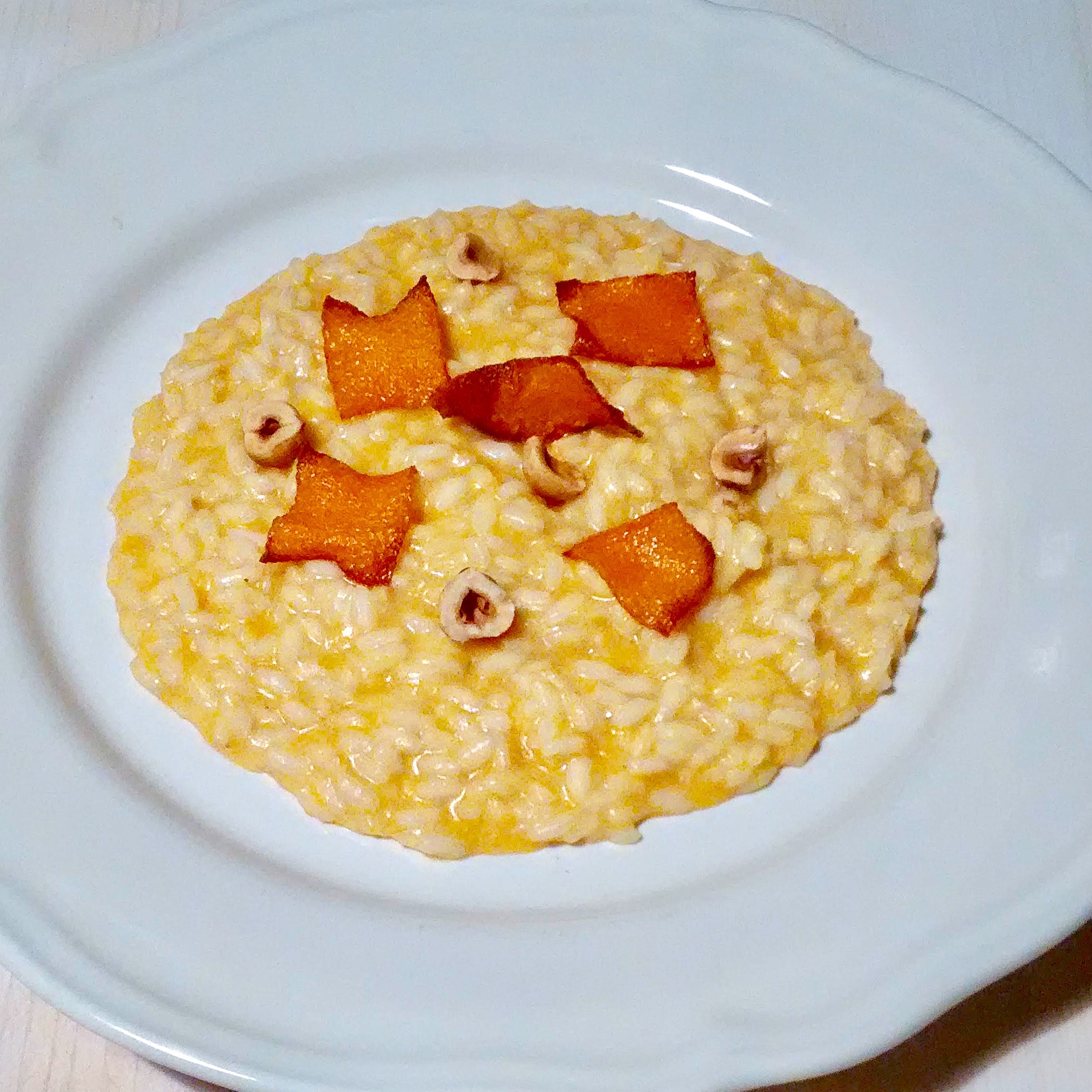 Risotto con zucca, nocciole e chips di zucca A tavola con Barbara