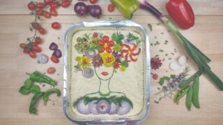 focaccia decorata frida kahlo
