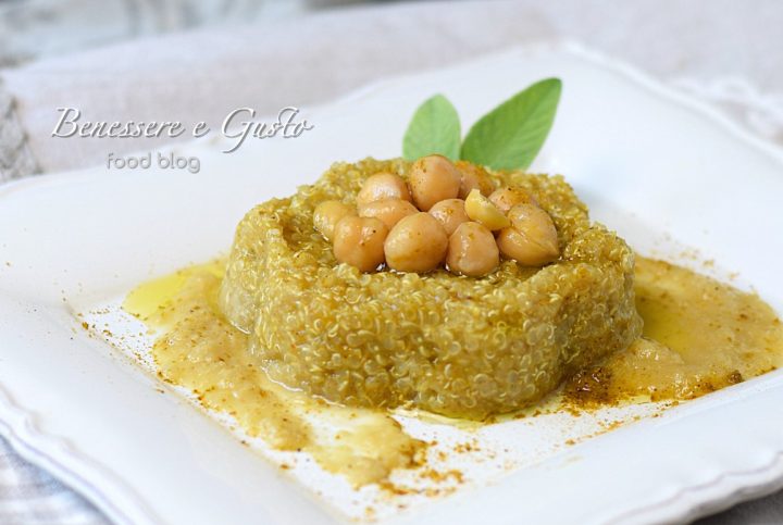 Quinoa su crema di ceci