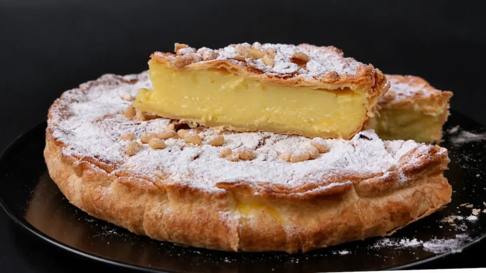 Torta della nonna sfogliata: facile, veloce e con pochi ingredienti - Easy puff pastry Torta della Nonna – A quick Italian custard tart