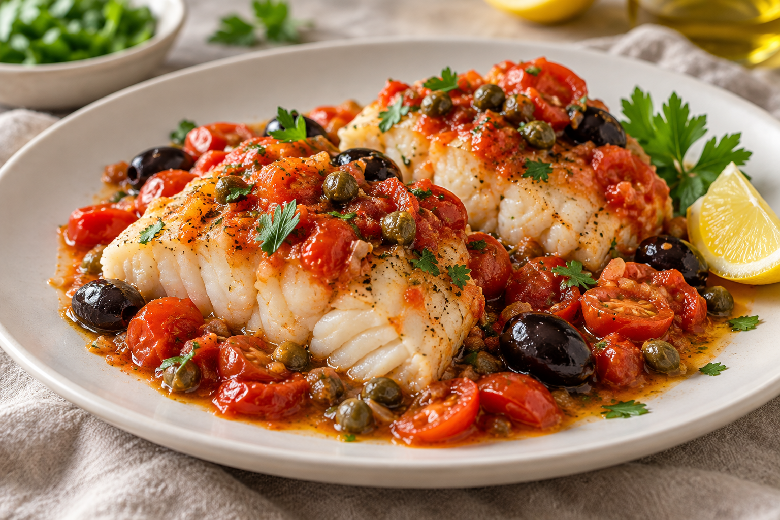 Filetti di merluzzo alla mediterranea al Varoma