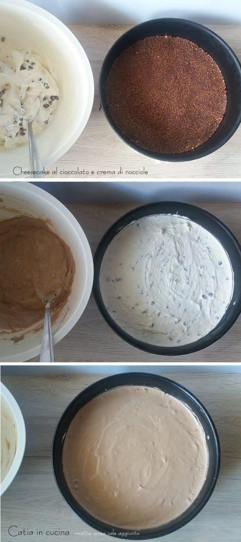 cheesecake al cioccolato steps