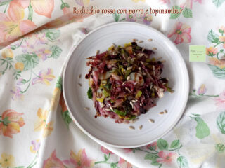 radicchio rosso in padella con porro e topinambur