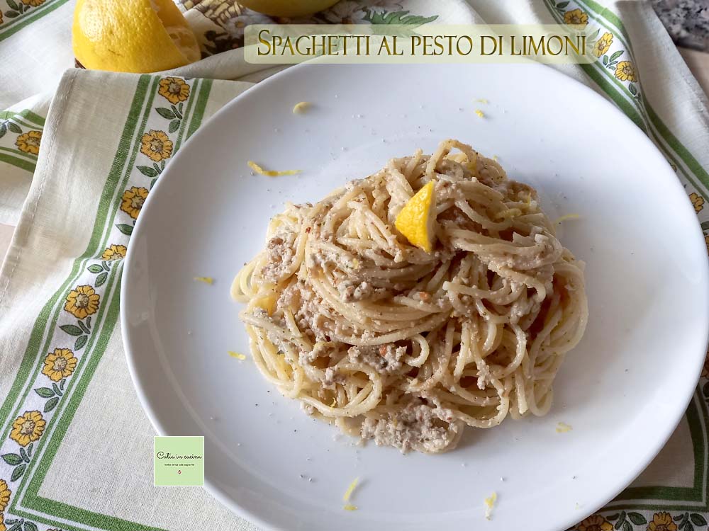 spaghetti al pesto di limoni