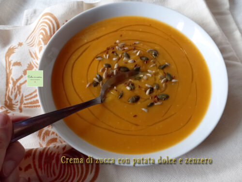 Crema di zucca con patata dolce e zenzero