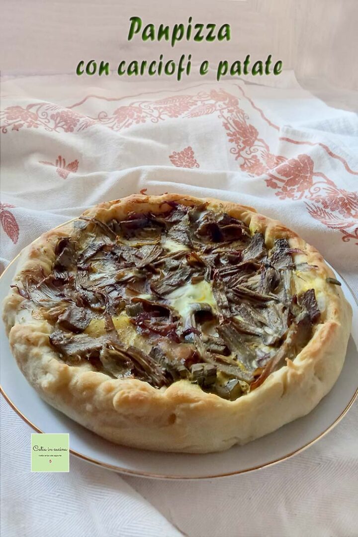 panpizza con carciofi e patate e ricotta