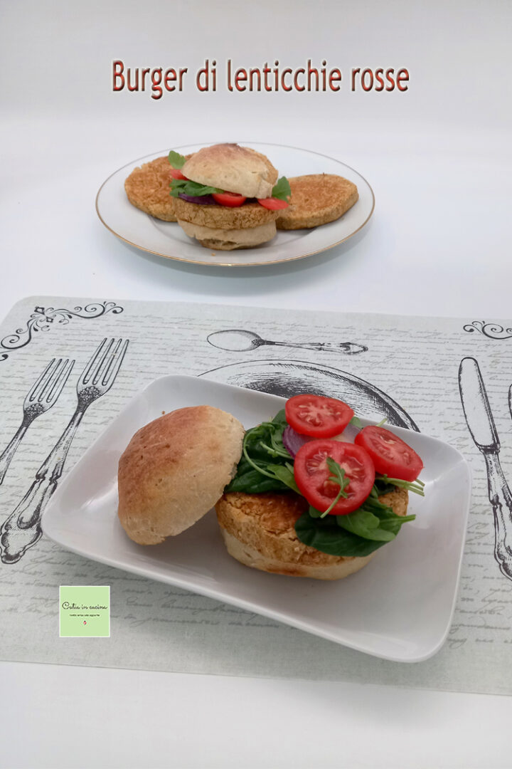 burger di lenticchie rosse decorticate