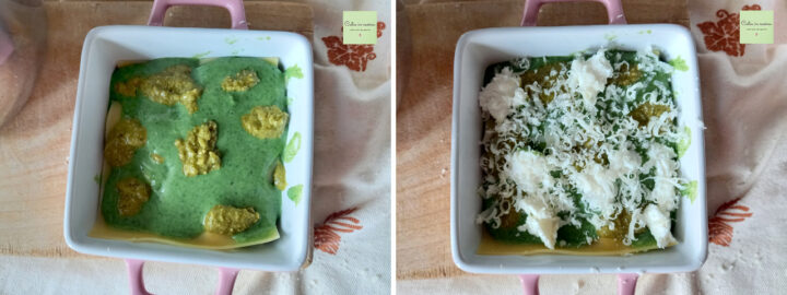 lasagne al pesto con besciamella agli spinaci