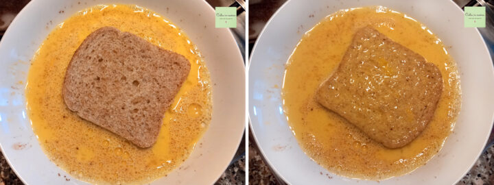 immergere le fette di pane nella pastella