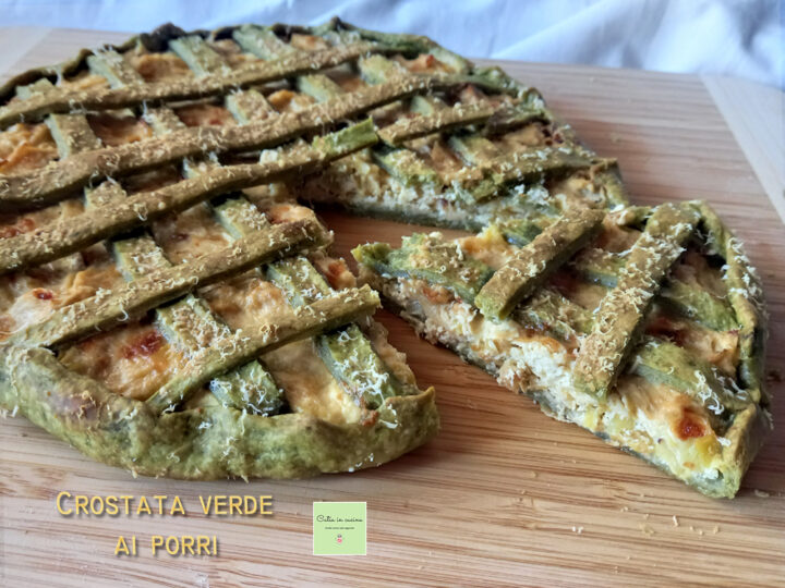 crostata verde con ripieno ai porri