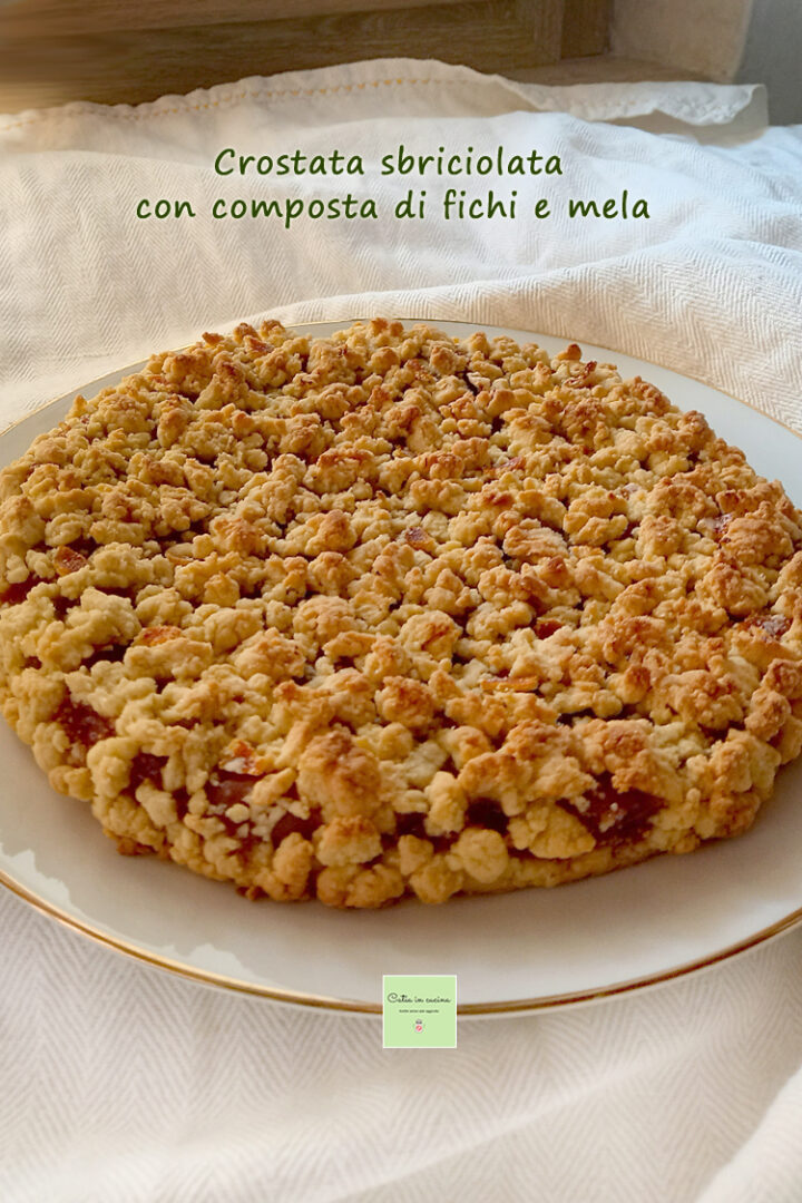crostata sbriciolata con composta di fichi e mela