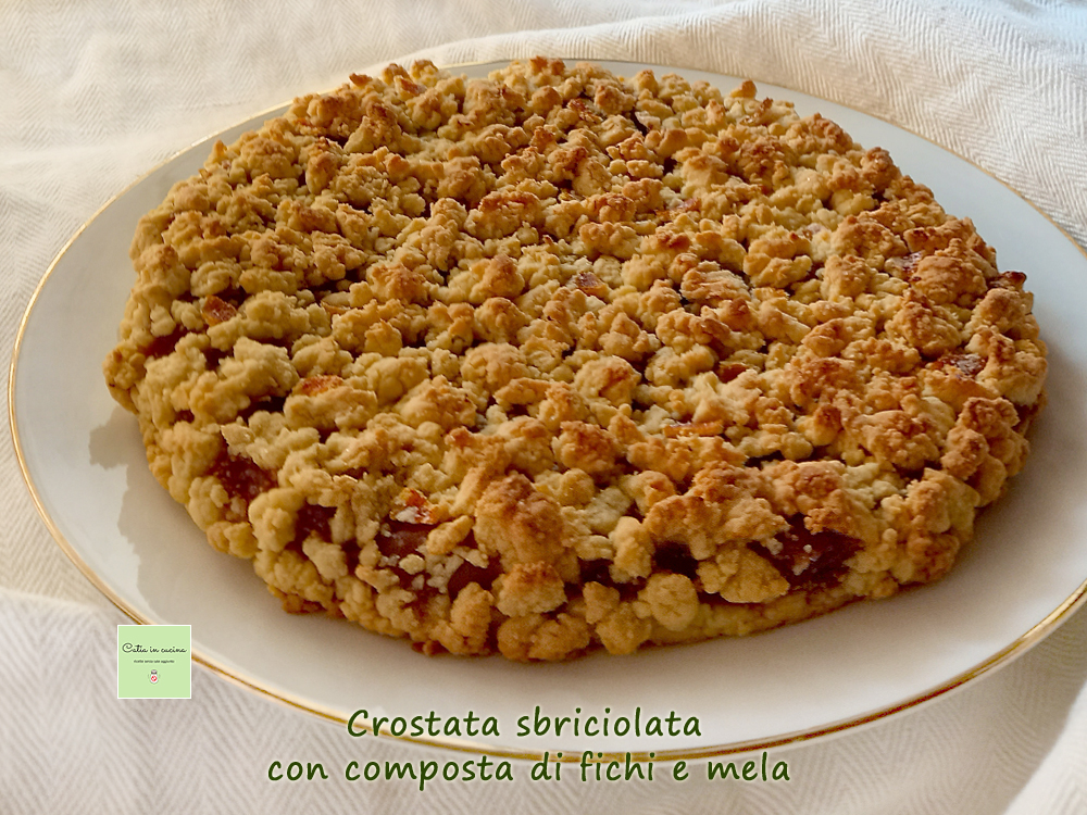crostata sbriciolata con composta di fichi e mela