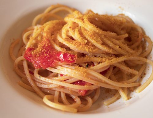 Spaghetti bottarga e pomodorini