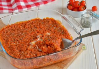 riso al forno pomodoro e mozzarella