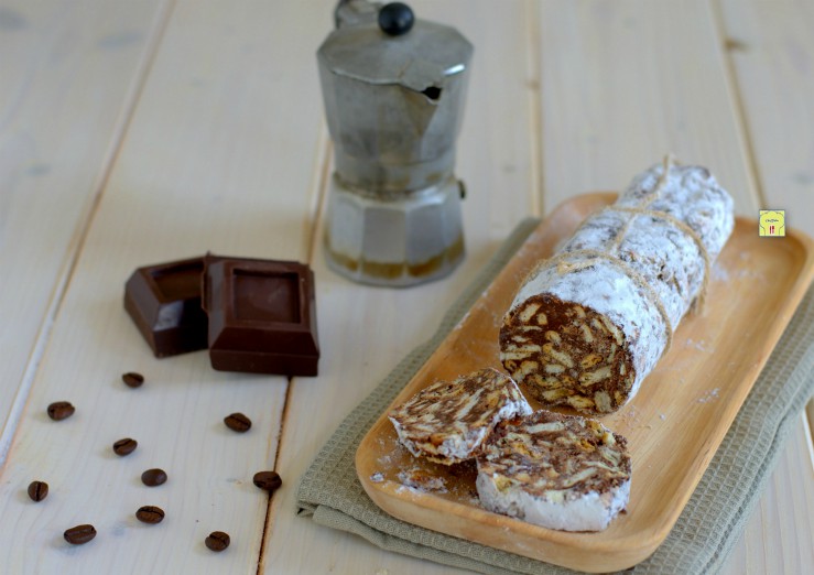 salame di cioccolato al caffè