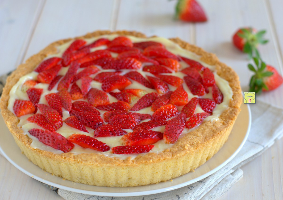 crostata con fragole e crema pasticciera