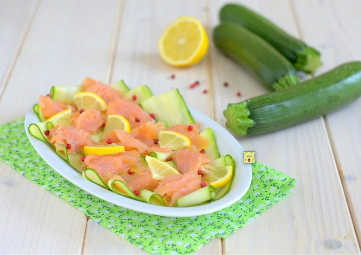 carpaccio di salmone e zucchine