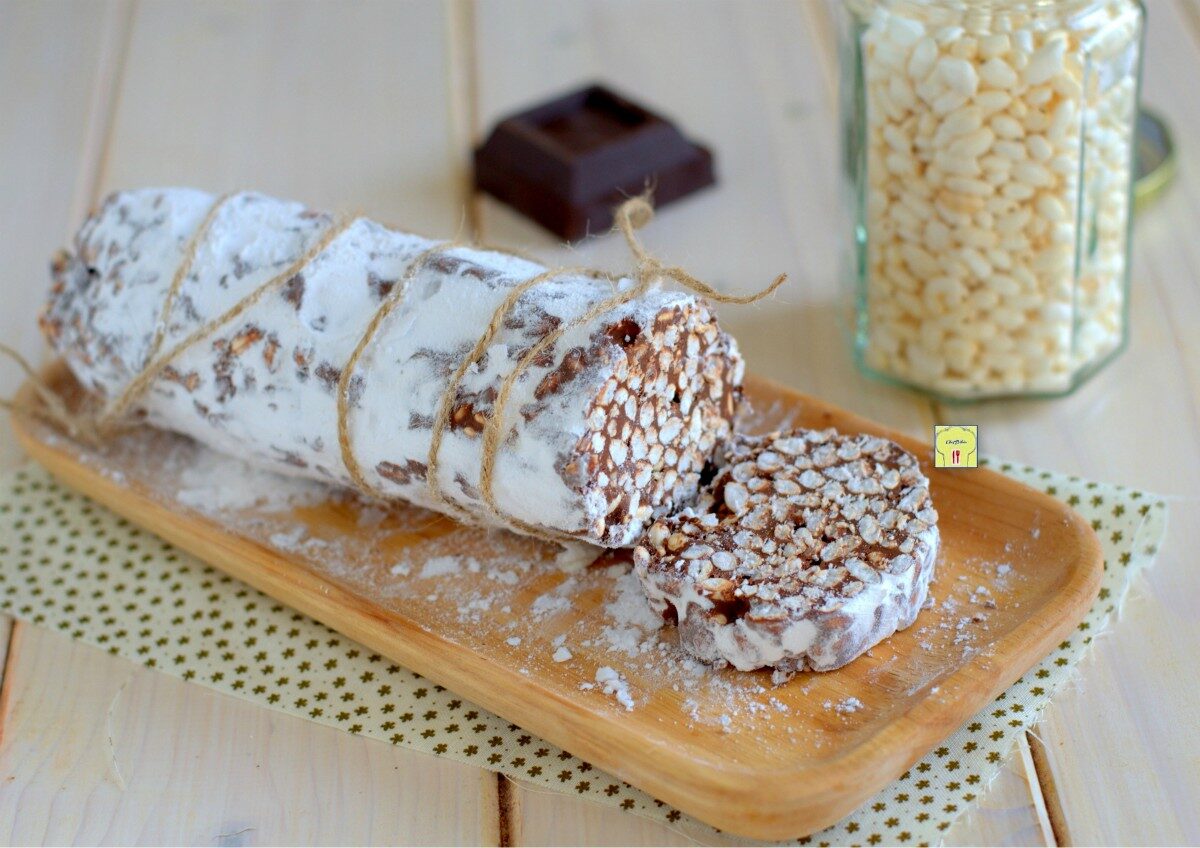 Salame di cioccolato e riso soffiato