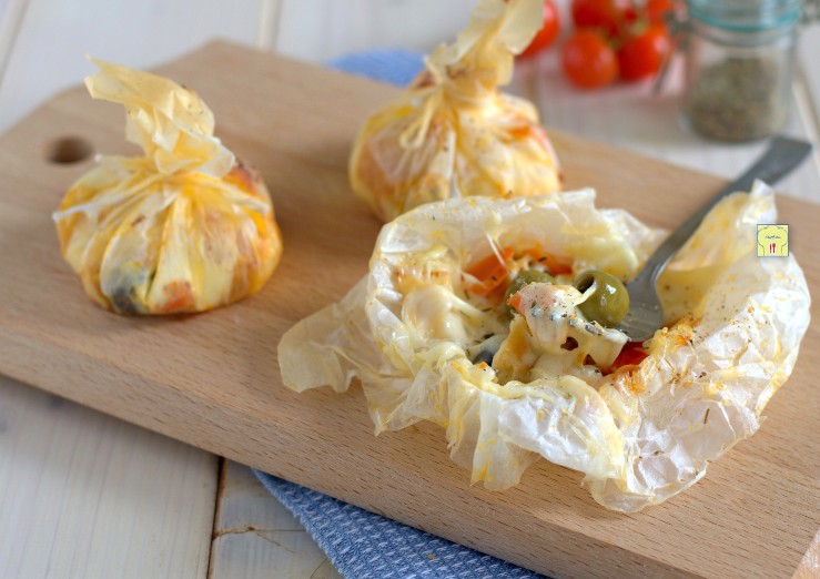 scamorza al cartoccio alla mediterranea