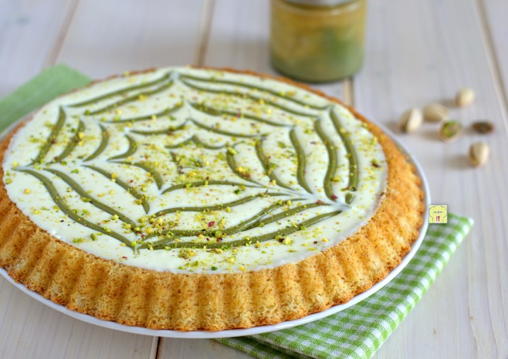 Crostata morbida Cioccolato Bianco e Pistacchio golosa, facile, irresistibile