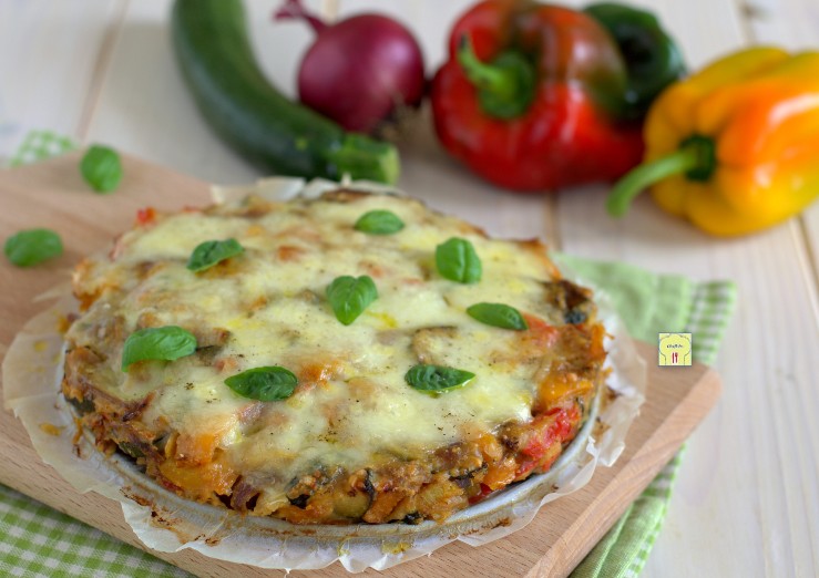 tortino di verdure e mozzarella