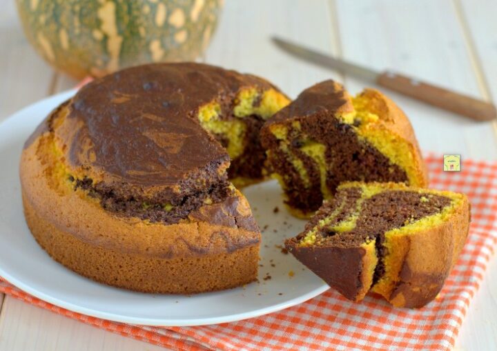 torta variegata zucca e cioccolato