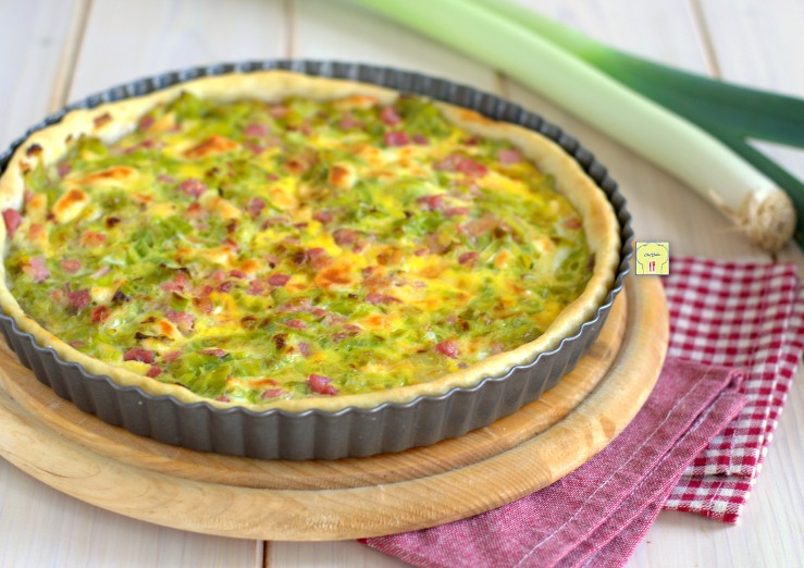 torta salata porri pancetta e scamorza