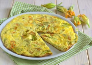 frittata con fiori di zucca