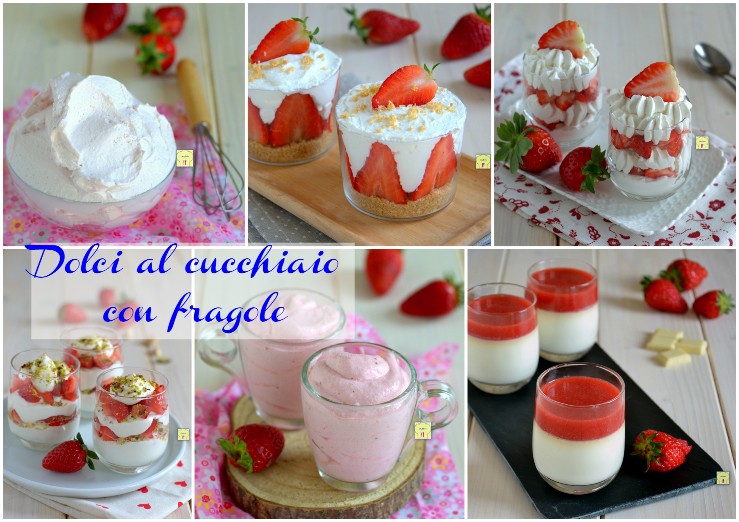 Dolci al cucchiaio con fragole
