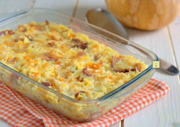 riso al forno zucca e speck