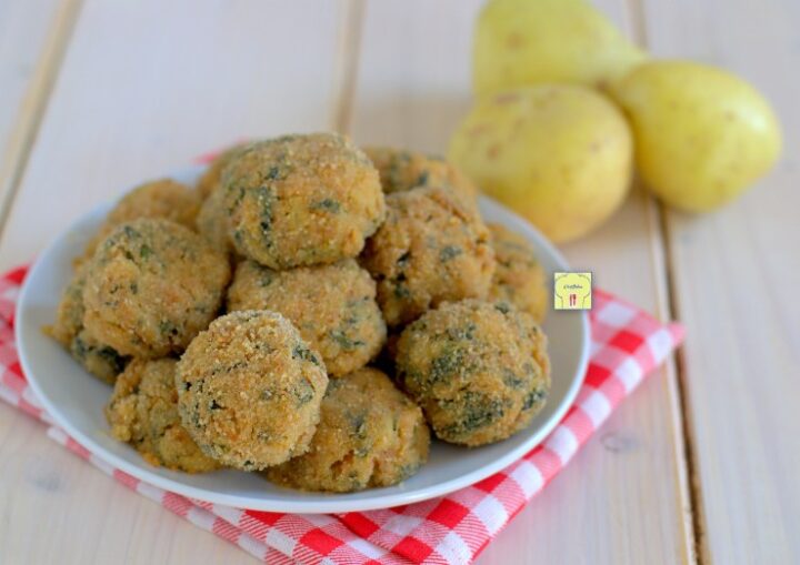 polpette di patate salsiccia e spinaci