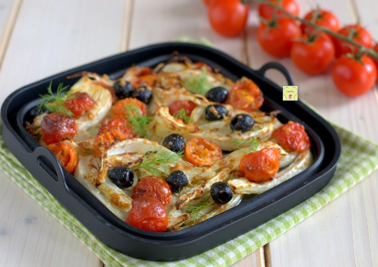 finocchi alla mediterranea in friggitrice ad aria