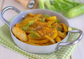 finocchi e zucchine brasati
