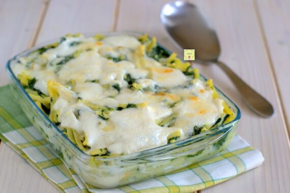 Pasta al forno con gli spinaci