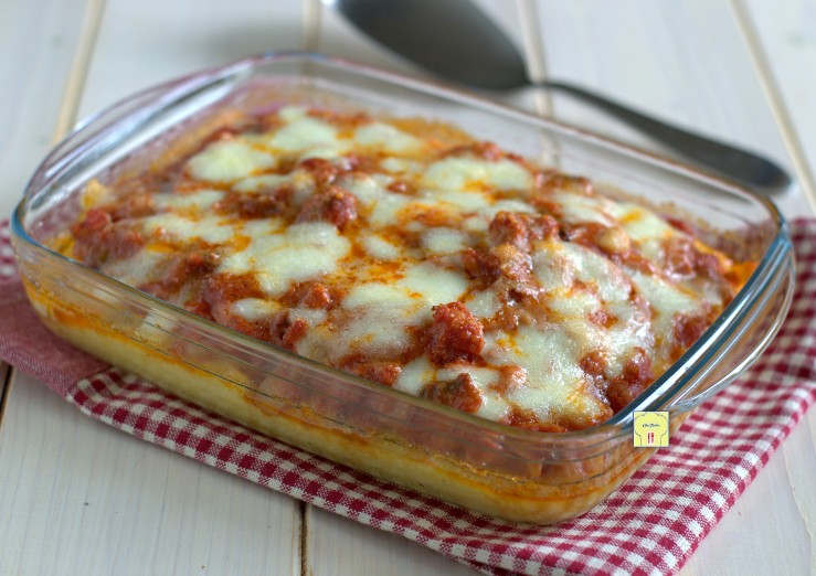 polenta salsiccia e funghi al forno