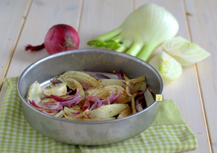 finocchi e cipolle rosse caramellati