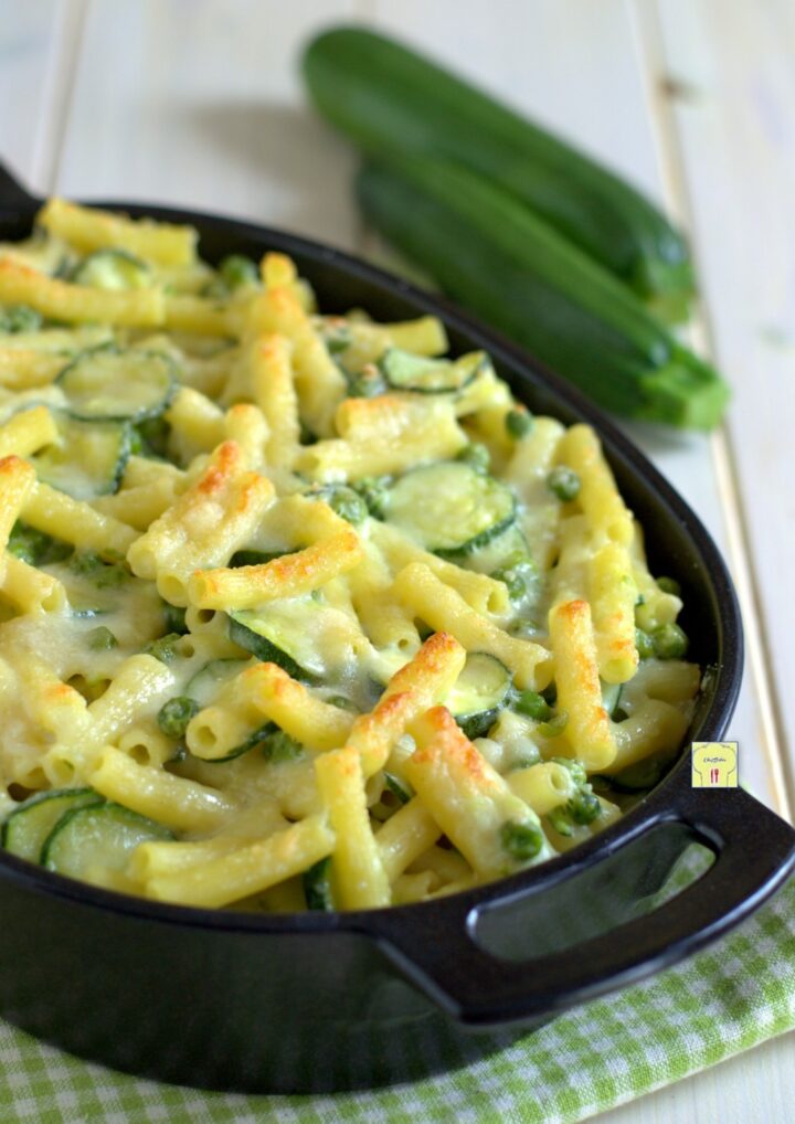 pasta al forno con zucchine e piselli gp