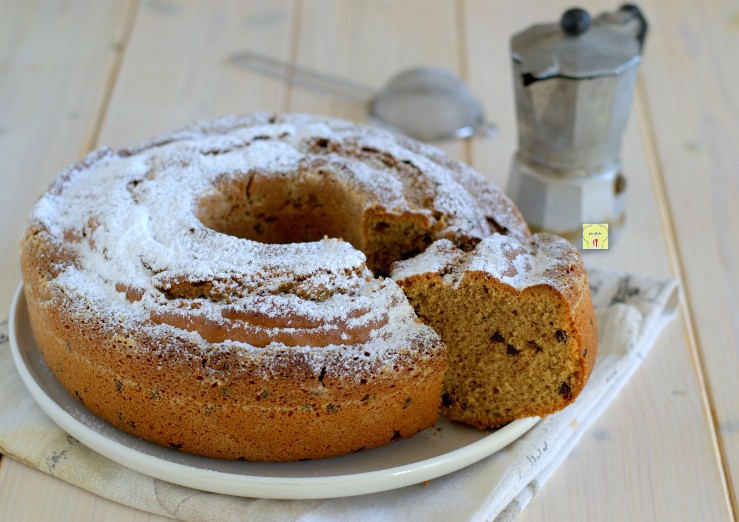 ciambella soffice caffè e cioccolato