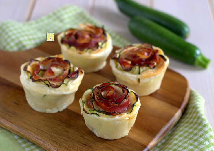 rose di sfoglia zucchine e speck
