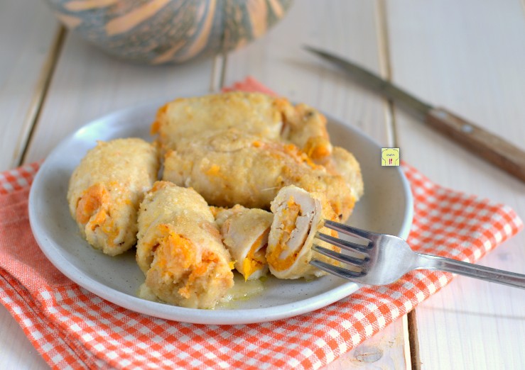 involtini di pollo con zucca e provola