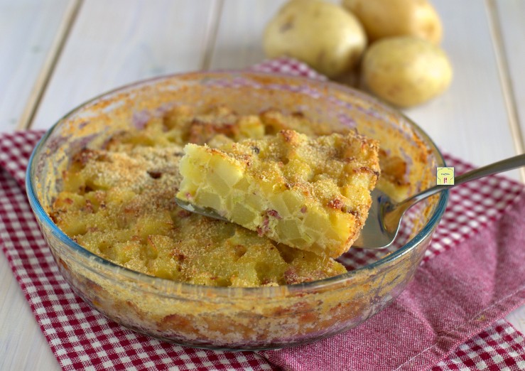 tortino di patate porri e speck